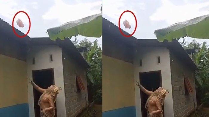 Perbuatan Seperti ini Adalah Kesyirikan, Viral Aksi Calon Pengantin Wanita Lempar Celana Dalam Ke Genteng Rumah Supaya Resepsinya Bebas Hujan