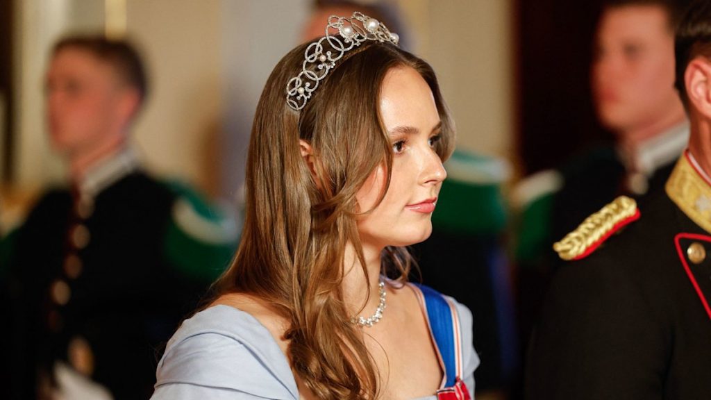 Princess Ingrid Alexandra, 21, dazzles in pearl tiara and Mette-Marit’s ballgown
