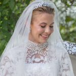 Queen Rania’s niece fashions corset and sheer lace bridal robe in professional wedding ceremony footage