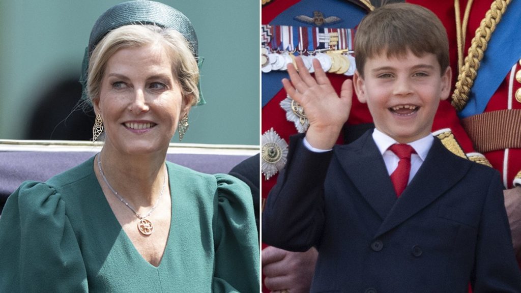 Duchess Sophie quietly assists in keeping Prince Louis entertained throughout Trooping the Color