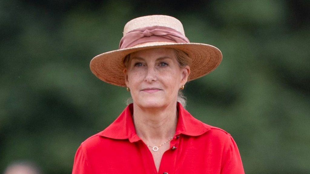 Duchess Sophie helps Girl Louise in pink scorching sundress and platform heels