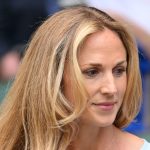 Harriet Sperling is a Wimbledon style icon in cropped shirt and blondest hair