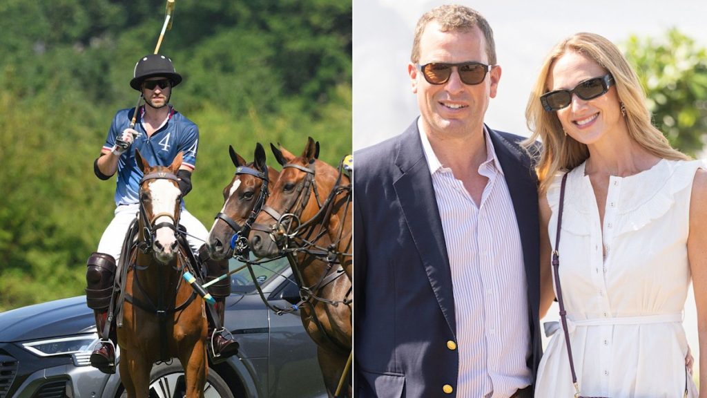 Prince William cheered on by way of cousin Peter Phillips and Harriet Sperling at polo fit