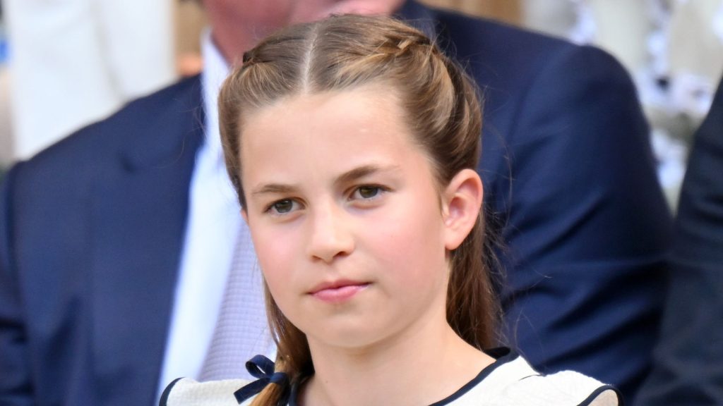 Princess Charlotte is so candy in floaty sundress with neatest Rapunzel hair