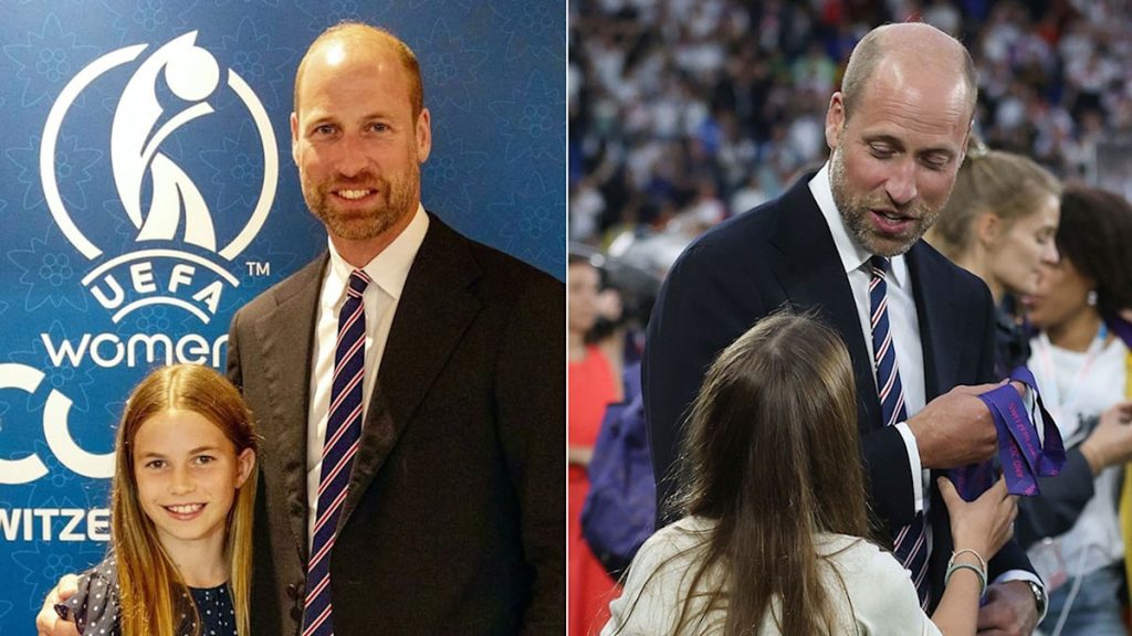 Prince William playfully teases Princess Charlotte amid royal first at Euros