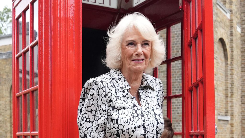 Queen Camilla has everybody in stitches as she bundles into telephone field with schoolchildren – video