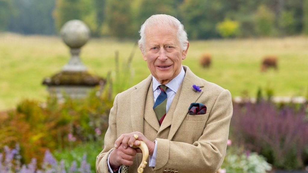 King Charles pictured with strolling stick in regal new portrait from Scottish house