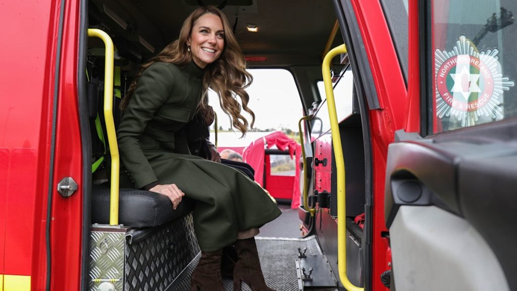 Kate Middleton jokes about riding with the ‘sirens on’ right through fireplace provider seek advice from in Northern Eire with Prince William