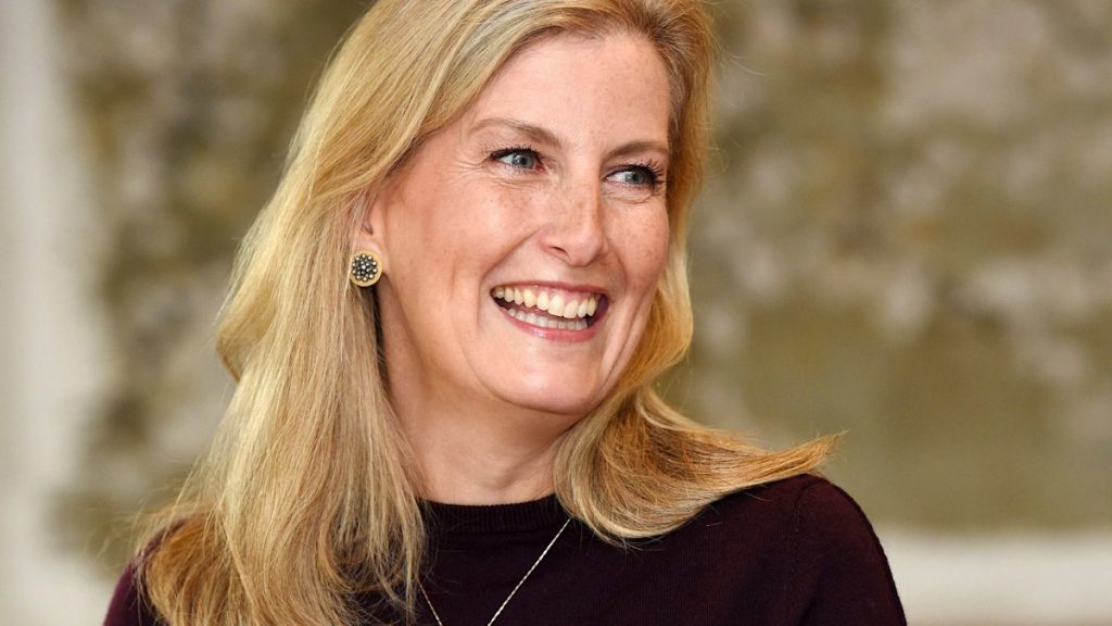 Duchess Sophie subtly ‘tells a tale’ with silky £3k chocolate Armani robe